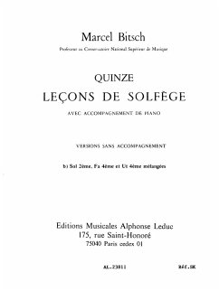 Cover BITSCH 15 LECONS DE SOLFEGE 3 CLES MELANGEES VERSION B SANS ACCOMPAGNEMENT