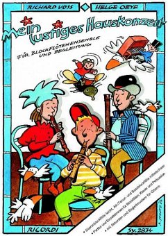 Cover Mein lustiges Hauskonzert für Blockflötenensemble und Begleitung Partitur und Stimmen