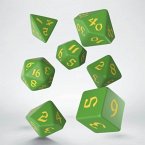 Classic Runic Green & yellow Dice Set (7)