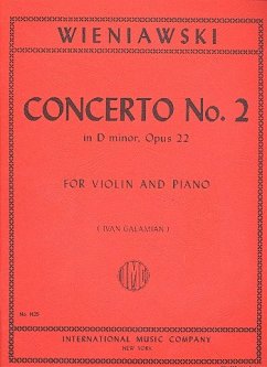 Cover Concerto d minor no.2 op.22 for violin and piano