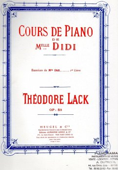 Cover LACK COURS DE PIANO DE MLLE DIDI EXERCICES VOLUME 1 PIANO