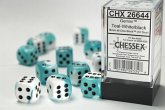 GeminiŽ 16mm d6 Teal-White/black Dice Block (12 dice)