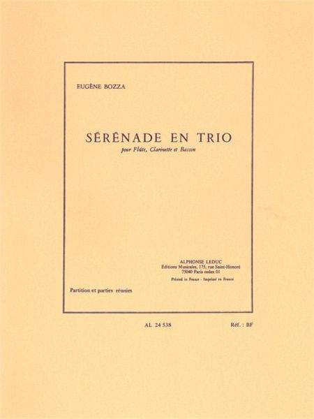 Sérénade en trio pour flűte, clarinette et basson partition et parties Sérénade en trio pour flűte, clarinette et basson partition et parties