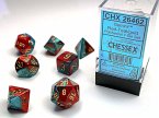 GeminiŽ Polyhedral Red-Teal/gold 7-Die Set