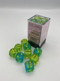 GeminiŽ 16mm d6 Translucent Green-Teal/yellow Dice Block (12 dice)