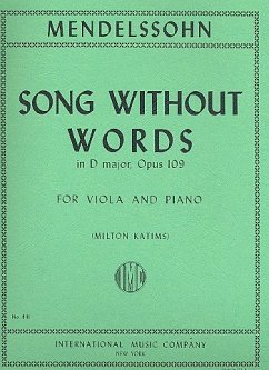 Cover Song without Words in D major op.109 for viola and piano