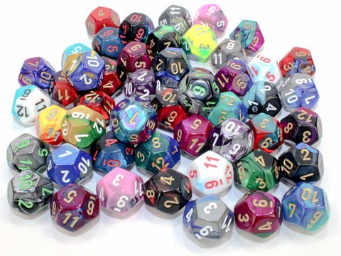 Bag of 50 Assortment Loose Gemini Polyhedral d12 Dice