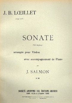 Sonate sol majeur pour violin et piano