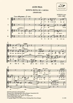 Cover Lajos Bárdos Audi Filia Motetta Festiva De S. Caecilia (Gradu Mixed Voices