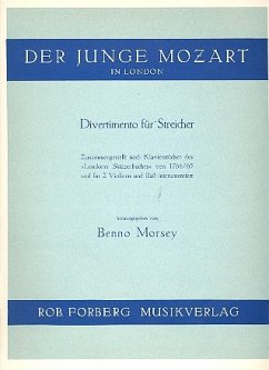 Cover Der junge Mozart in London Divertimento für 2 Violinen und Celli / Baß Partitur und Stimmen