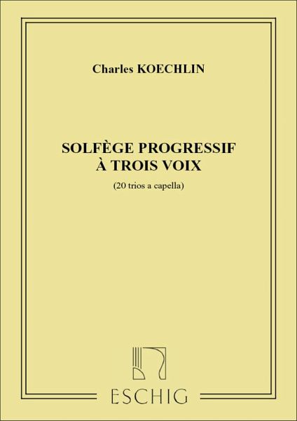 Koechlin Solfege Progressif 3 Voix Music Education