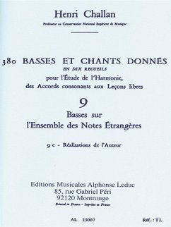 Cover CHALLAN H. 380 BASSES ET CHANTS DONNES VOL.09:BASSES SUR NOTES ETRANG.9C REALISATION AUT.