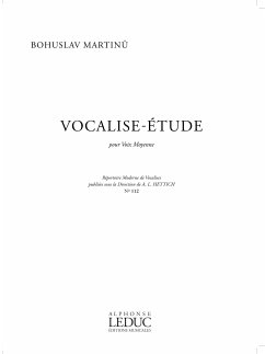 Cover MARTINU/HETTICH VOCALISE ETUDE N0112 VOIX MOYENNES