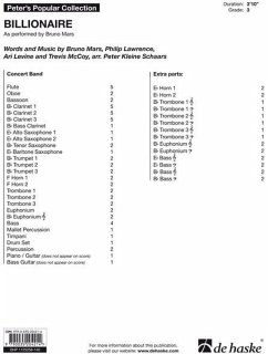 Cover Billionaire Concert Band/Harmonie Partitur
