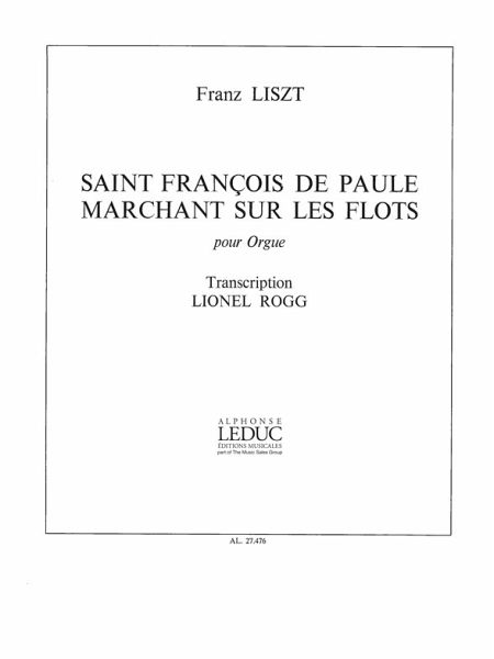 Saint Francois de Paule Marchant sur les flots pour orgue