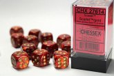 ScarabŽ 16mm d6 Scarlet/gold Dice Block (12 dice) ScarabŽ 16mm d6 Scarlet/gold Dice Block (12 dice)