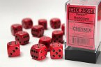 Opaque 16mm d6 Red/black Dice Block (12 dice)