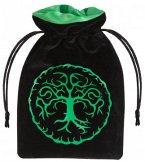 Forest Black & green Velour Dice Bag