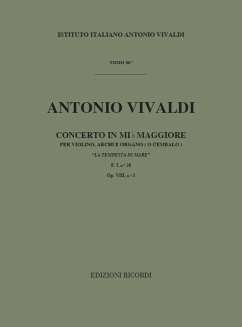 Concerto mi bemol maggiore op.8,5 F.I:26 per violino, archi e organo partitura