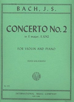 Cover Concerto E major BWV1042 for violin and string orchestra for violin and piano
