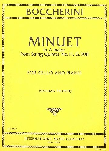 Minuet A major from string quintet no.11 G308 for cello and piano