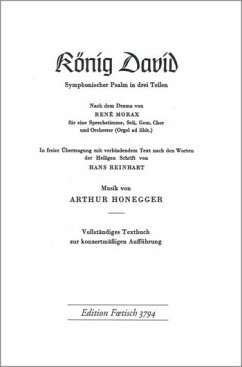 Cover König David Libretto (dt) zur konzertmäßigen Aufführung