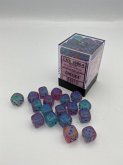 GeminiŽ 12mm d6 Gel Green-Pink/blue Luminary Dice Block (36 dice)