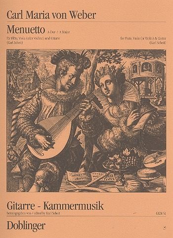Menuetto für Flöte, Viola und Gitarre Partitur und 2 Stimmen