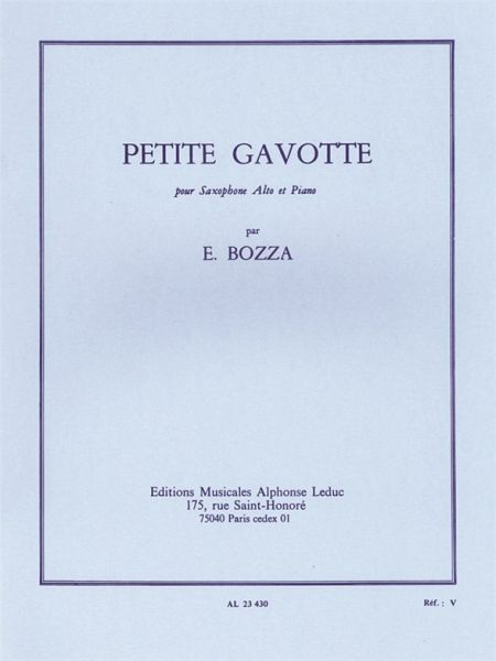 Petite gavotte pour saxophone alto et piano