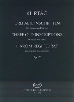 Cover 3 old Inscriptions op.25 for voice and piano 3 alte Inschriften Harom Regi Felirat