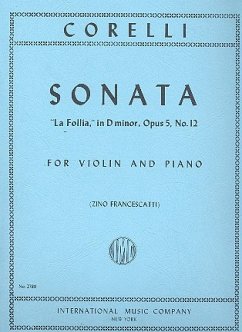 Cover Sonata la follia d minor op.5,12 for violin and piano