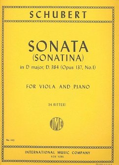 Sonate D-Dur D384 op.137,1 für Viola und Klavier Ritter, H., Ed