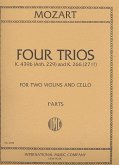 4 Trios KV439b (Anh.229) und KV266 (217f) für 2 Violinen und Violoncello Stimmen