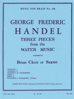 Cover 3 PIECES FROM THE WATER MUSIC FOR BRASS CHOIR OR SEXTET SCORE+PARTS MUSIC FOR BRASS 110 U