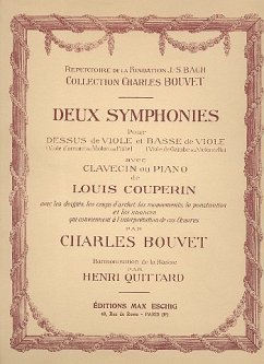 2 symphonies pour dessus de viole (violin/flute) basse et clavecin (piano) partition e parties