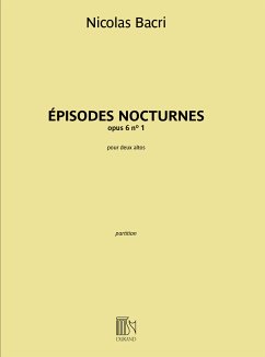 Cover Nicolas Bacri, Épisodes Nocturnes opus 6 n° 1 2 Violas Buch + Einzelstimme