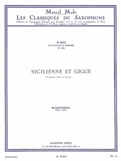 Cover Sicilienne et gigue pour saxophone et piano