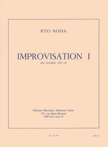Improvisation 1 pour saxophone alto seul