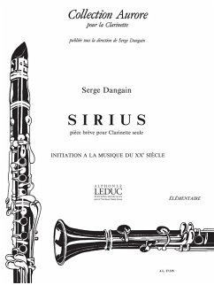 Cover Sirius pičce brčve pour clarinette seule Collection Aurore