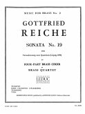 REICHE/KING SONATA N019 BRASS QUARTET/SCORE AND PARTS(PTION/PTIES)MFB002