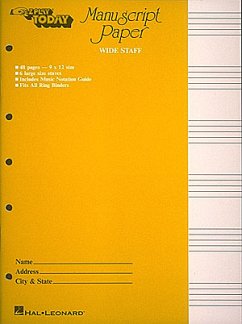 Cover Manuscript Paper (Wide Staff) 'E-Z Play Today'