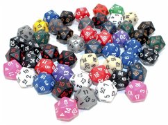 Bag of 50 Assorted Loose Opaque Polyhedral d20 Dice