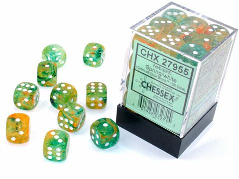 Nebula TM 12mm d6 Spring/white Luminary Dice Block? (36 dice) Nebula TM 12mm d6 Spring/white Luminary Dice Block? (36 dice)