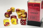 GeminiŽ 16mm d6 Red-Yellow/silver Dice Block (12 dice)