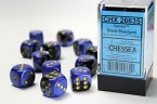 GeminiŽ 16mm d6 Black-Blue/gold Dice Block (12 dice)