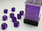 Translucent 12mm d6 Purple/white Dice Block (36 dice)