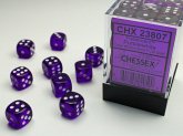 Translucent 12mm d6 Purple/white Dice Block (36 dice)