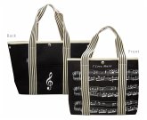 Canvas Tote Bag Treble Clef/Sheet Music black 34 x 27 x 13cm