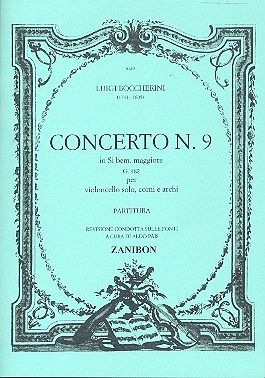 Konzert B-Dur Nr.9 G482 für Violoncello, 2 Hörner und Streicher Studienpartitur