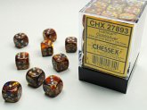 LustrousŽ 12mm d6 Gold/silver Dice Block (36 dice)